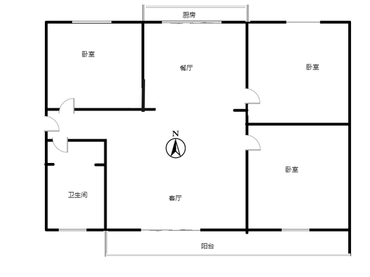 东兴小区（西院）3室2厅1卫户型图