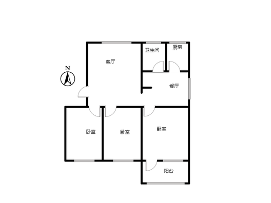 燕赵花园3室2厅1卫户型图