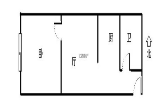 富景华庭1室1厅1卫户型图