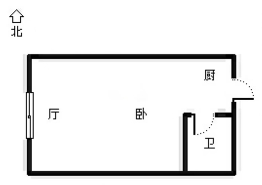 金街公寓1室1厅1卫户型图