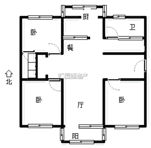 中铁建厂局家属楼3室2厅1卫户型图