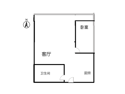 万科城际之光1室1厅1卫户型图