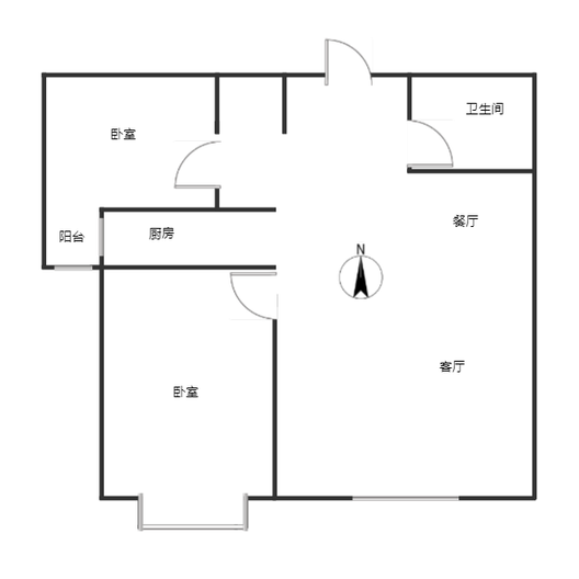 香邑溪谷一期2室2厅1卫户型图