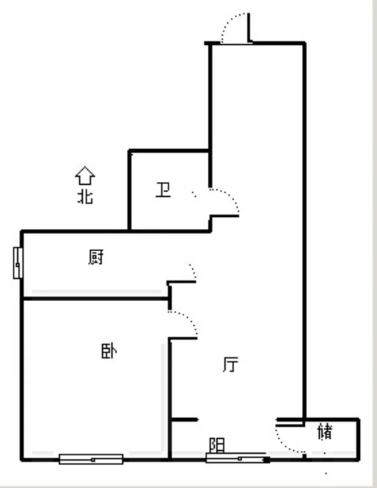 东林家园1室1厅1卫户型图