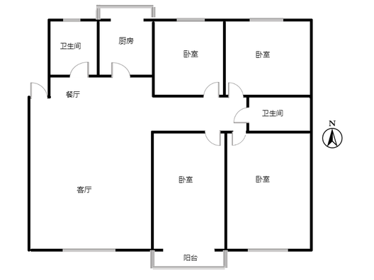 范阳小区4室2厅2卫户型图