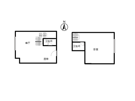 金街公寓1室1厅2卫户型图