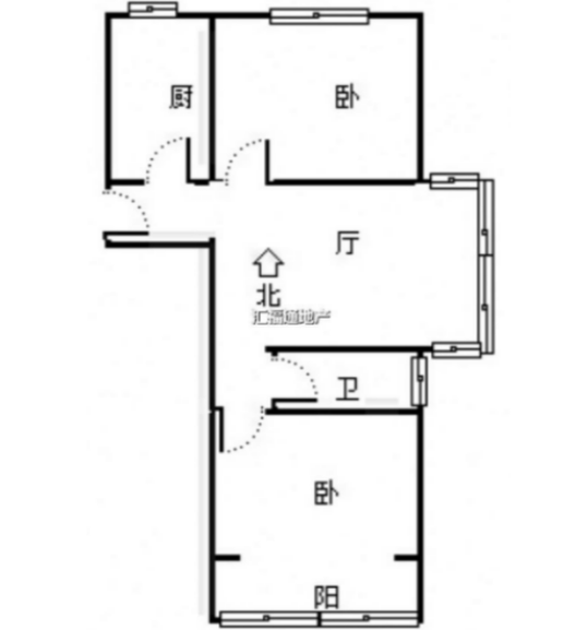 惠友万悦城2室1厅1卫户型图