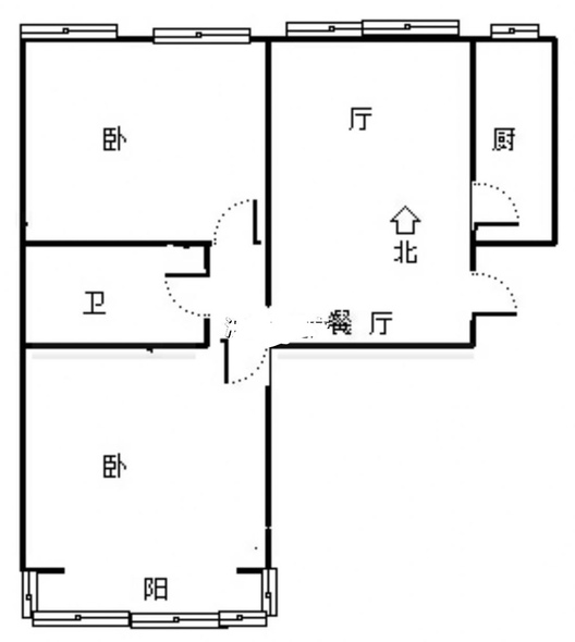 公园壹号2室2厅1卫户型图