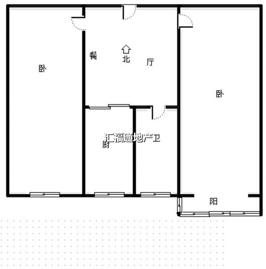 三五四三社区居民委员会2室1厅1卫户型图