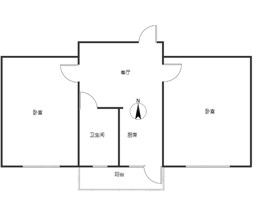 老财政局家属院2室1厅1卫户型图