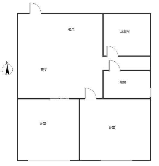 汇元四季橙2室2厅1卫户型图