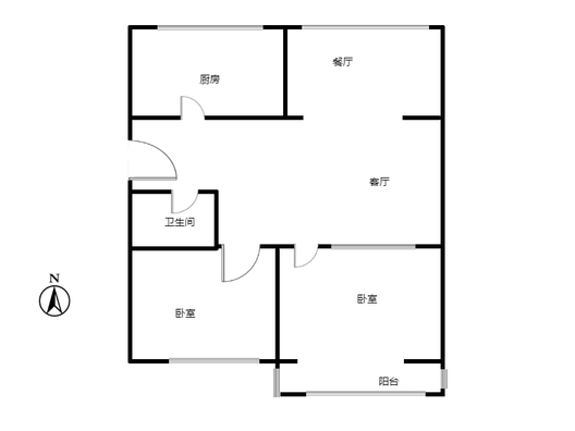 晨光小区2室2厅1卫户型图