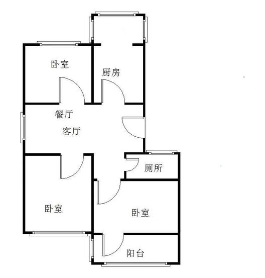 市值小区（文昌祠社区）3室2厅1卫户型图