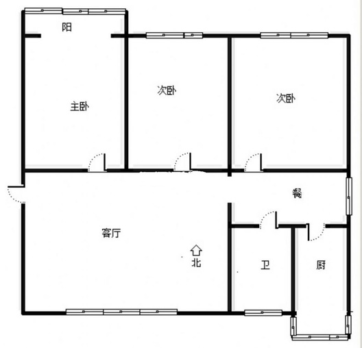 范阳小区3室2厅1卫户型图