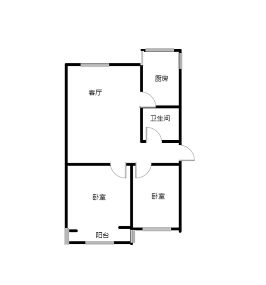 九四家属院2室1厅1卫户型图