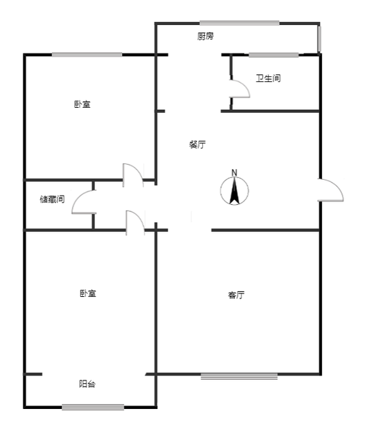 金顺苑2室2厅1卫户型图