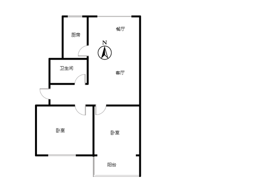 惠友橙园2室2厅1卫户型图