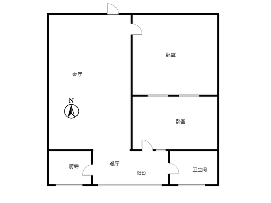 天龙小区（一期）2室1厅1卫户型图