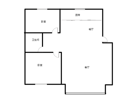 金色家园2室2厅1卫户型图