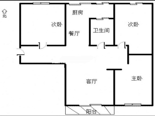 华融现代城3室2厅1卫户型图