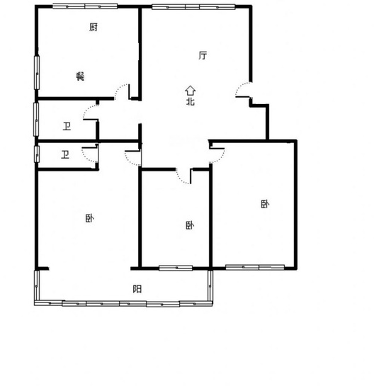 军怡家园3室2厅2卫户型图