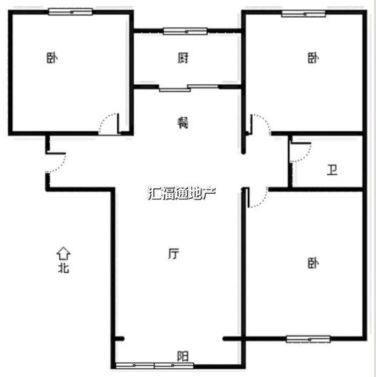 K2狮子城3室2厅1卫户型图