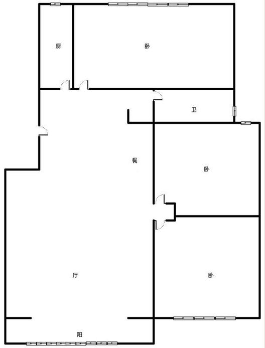 平安D区3室2厅1卫户型图