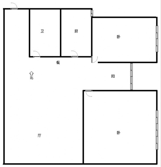 军怡公馆（北京公馆）2室2厅1卫户型图