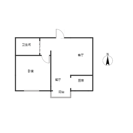 名流枫景五期1室2厅1卫户型图