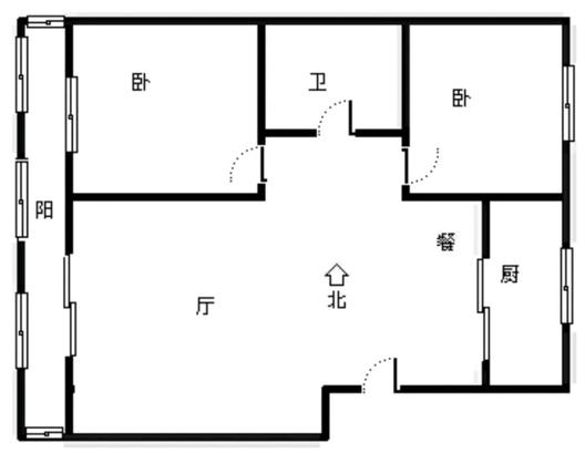 仙颐园小区2室2厅1卫户型图