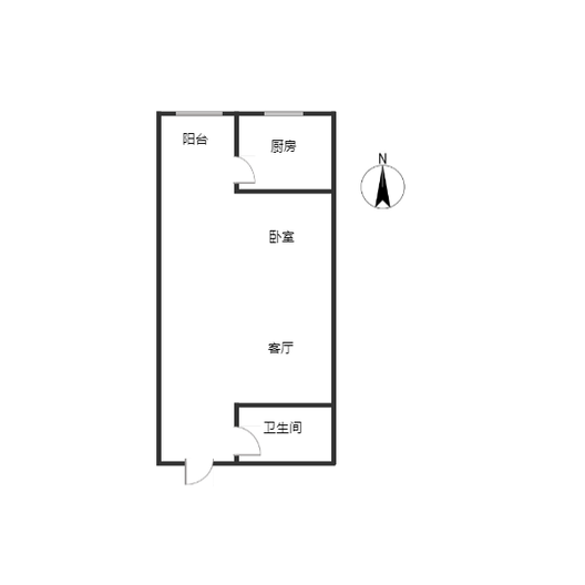 名流美域1室1厅1卫户型图