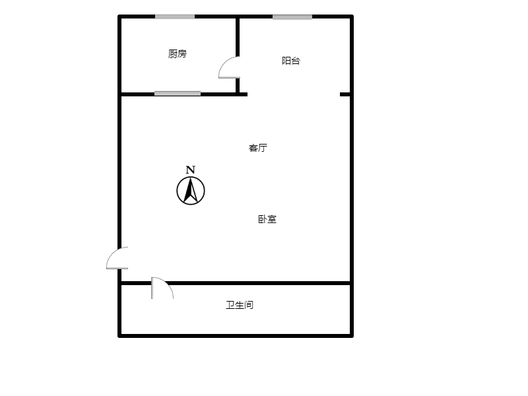 汇元尚品1室1厅1卫户型图