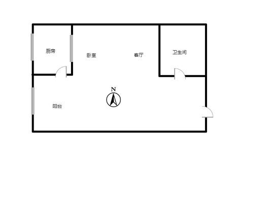汇元尚品1室1厅1卫户型图