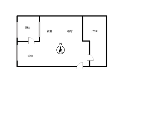 汇元尚品1室1厅1卫户型图