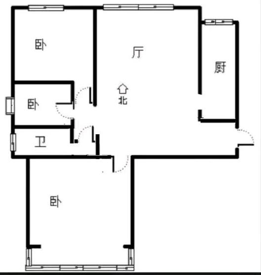 呈颐园小区3室2厅1卫户型图