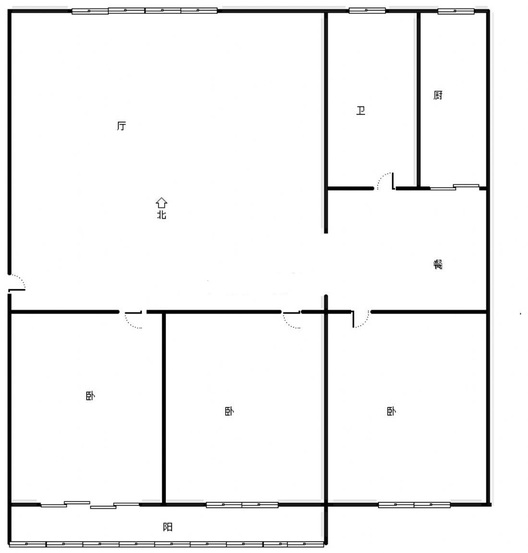 欣欣庄园3室2厅2卫户型图