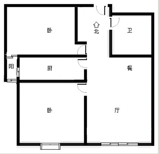 翡翠滨江2室2厅1卫户型图
