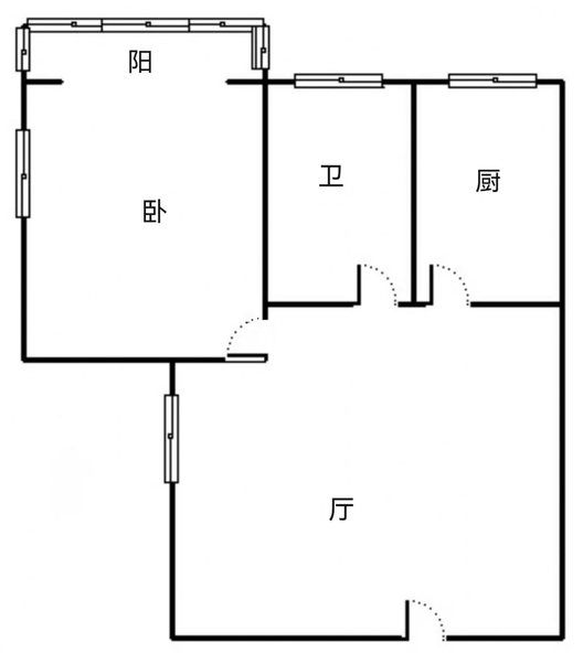 军怡公馆（北京公馆）1室1厅1卫户型图