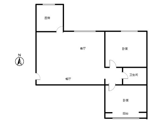 水榭春天2室2厅1卫户型图