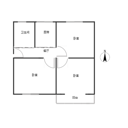 六十七处家属楼3室1厅1卫户型图