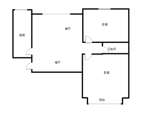 温馨小区2室2厅1卫户型图