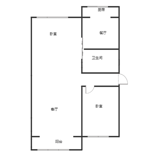 范阳水电小区2室2厅1卫户型图