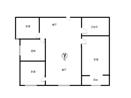 新星小区二期3室2厅1卫户型图