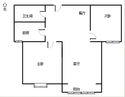 幸福城小区2室2厅1卫户型图