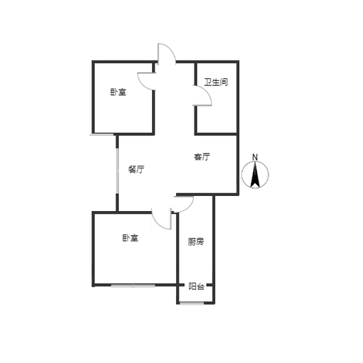 新怡家园小区2室2厅1卫户型图