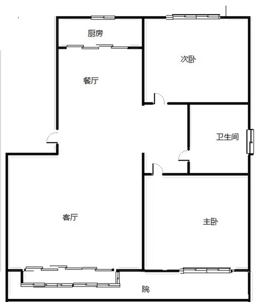 名流枫景洋房2室2厅1卫户型图