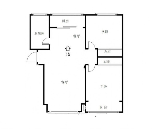 惠友万悦城2室2厅1卫户型图