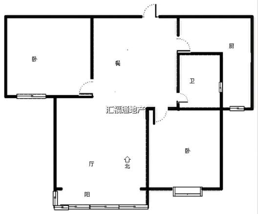 君临天下御景园2室2厅1卫户型图