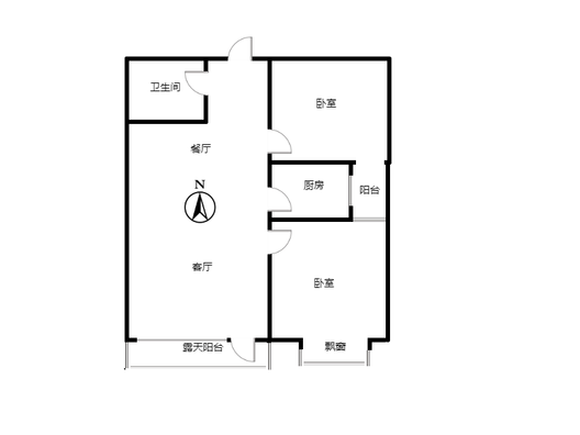 香邑溪谷一期2室2厅1卫户型图