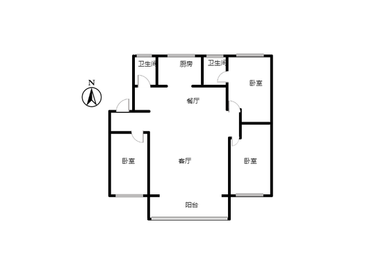 邮政小区3室2厅1卫户型图
